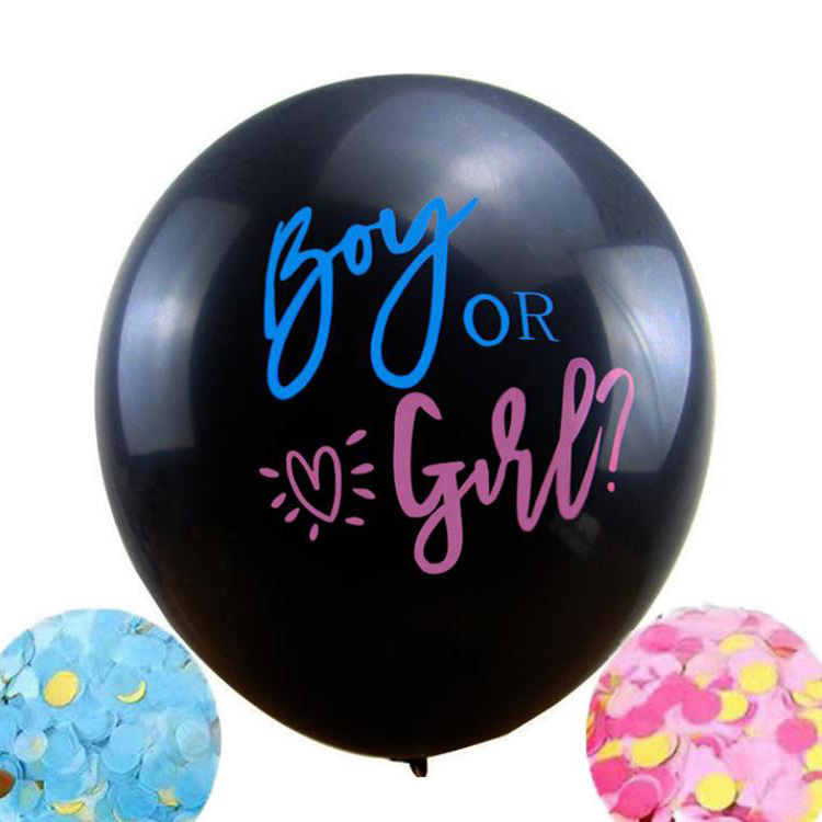 Bong bóng tiết lộ giới tính màu đen 36 inch