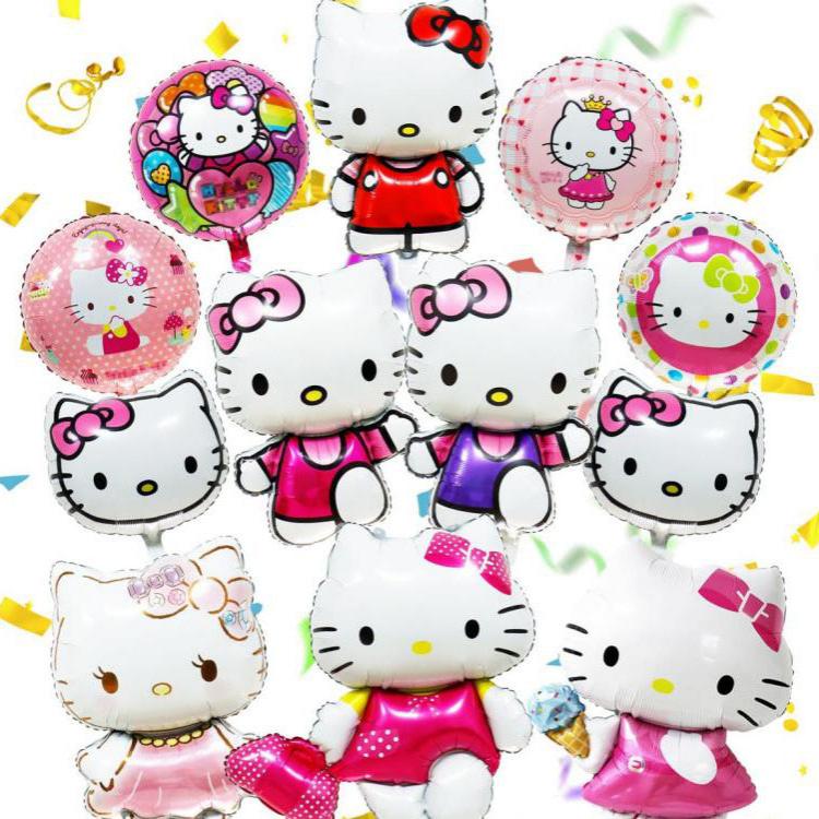 Bong bóng trang trí Hello Kitty bằng giấy bạc