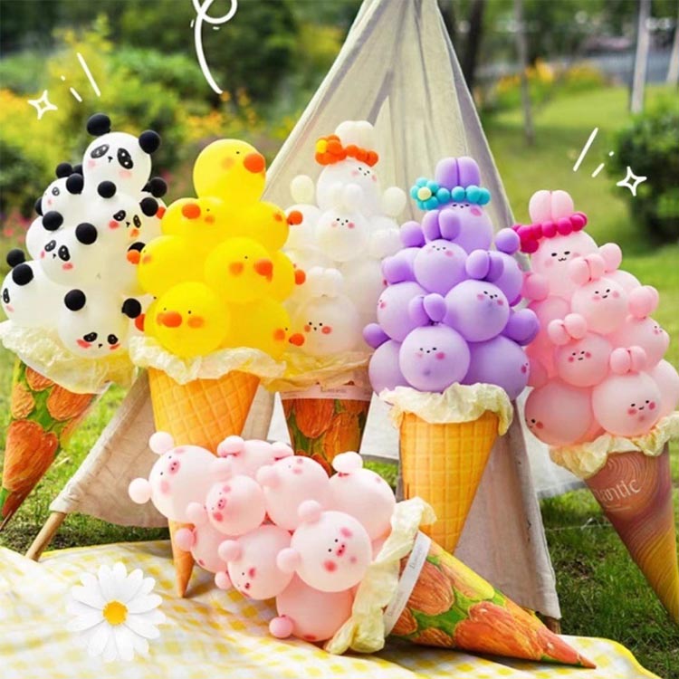 Kết hợp vật liệu DIY Ice Cream Cone Balloon