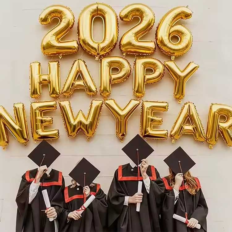 Bộ Bóng Bay Giấy Bạc Năm Mới